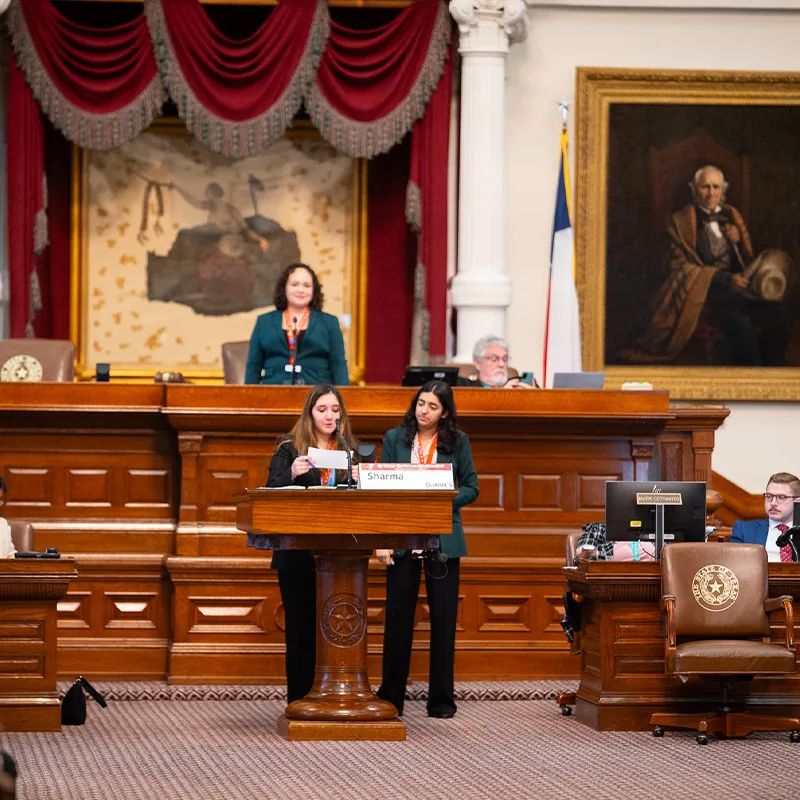 Teens debate legislation on the Texas senate floor