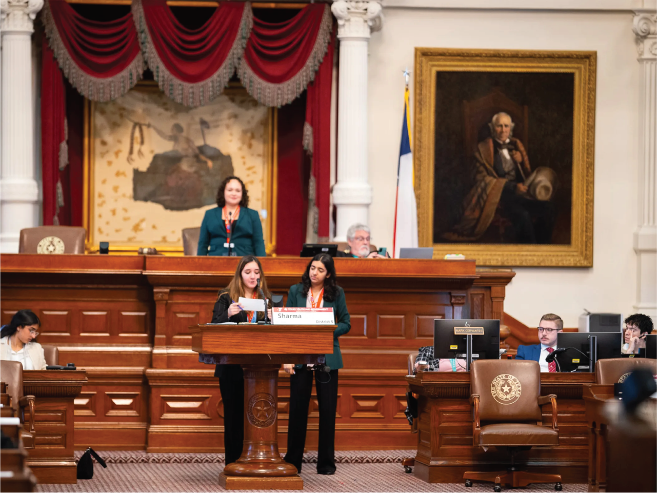 A teen participates in the Texas Youth & Government program.